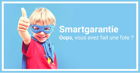 Smartgarantie Smartgarantie Une fote s'est glissée dans votre produit ? Pas de soucis ! Avec la smartgarantie, nous vous renvoyons gratuitement votre produit sans faute !