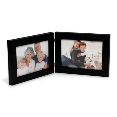 Dubbele fotokader 10 x 15 Zwart