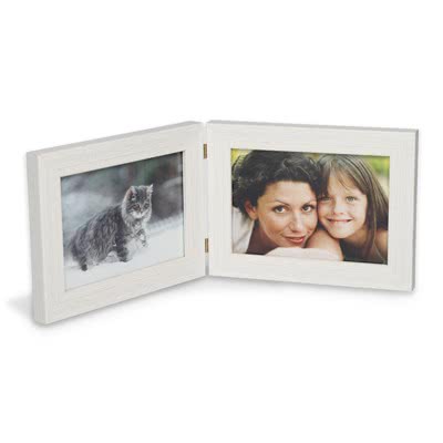 Dubbele fotokader 10 x 15 Wit