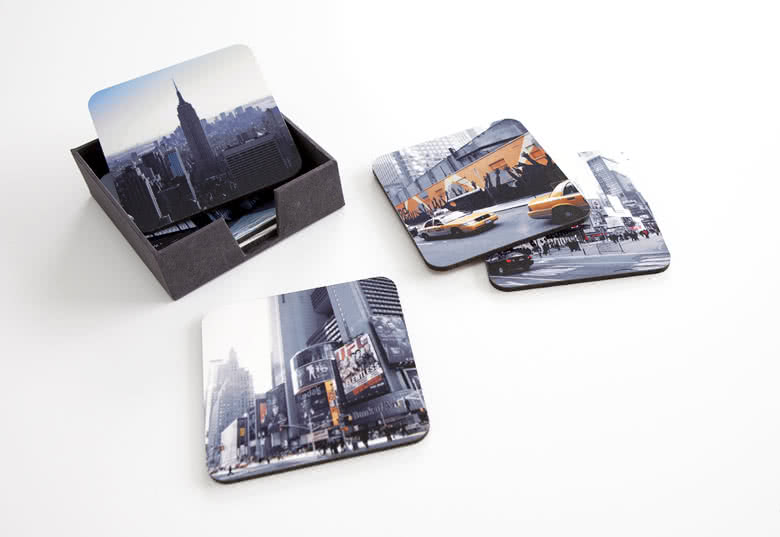 Onderzetters maken met verschillende foto's