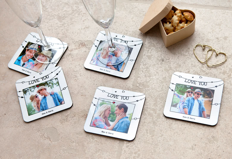 Onderzetters maken met verschillende foto's