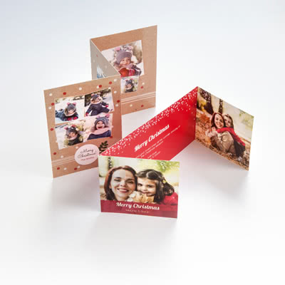 Cartes de voeux personnalisées 3 volets accordéon