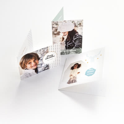 Cartes de voeux personnalisées 2 volets