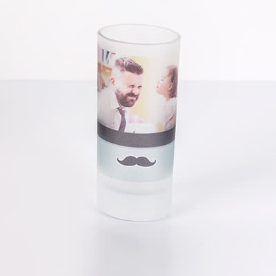 glas met foto