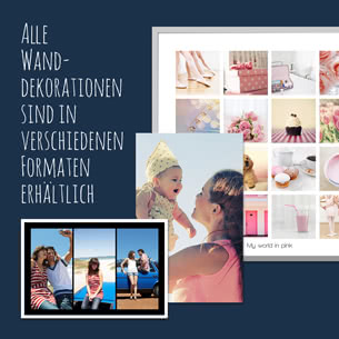 Alle Wanddekorationen sind in verschiedenen Formaten erhältlich