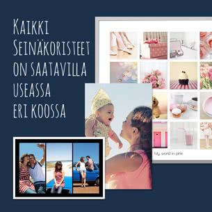 Kaikki Seinäkoristeet on saatavilla useassa eri koossa