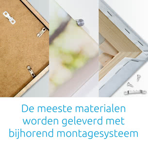 De meeste materialen worden geleverd met bijhorend montagesysteem