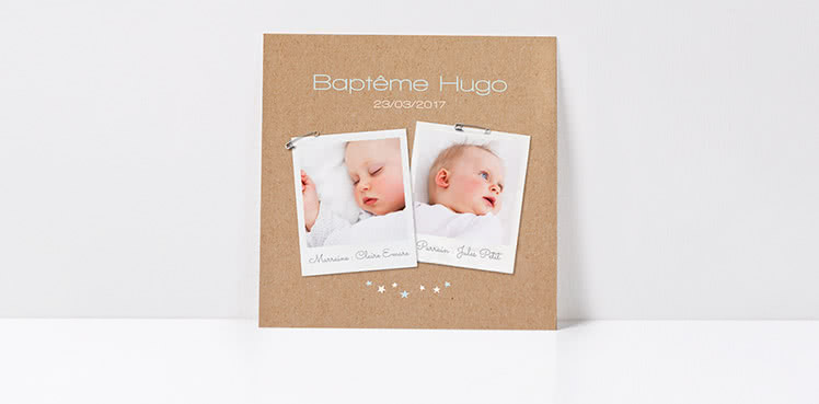 Invitations personnalisees baptême